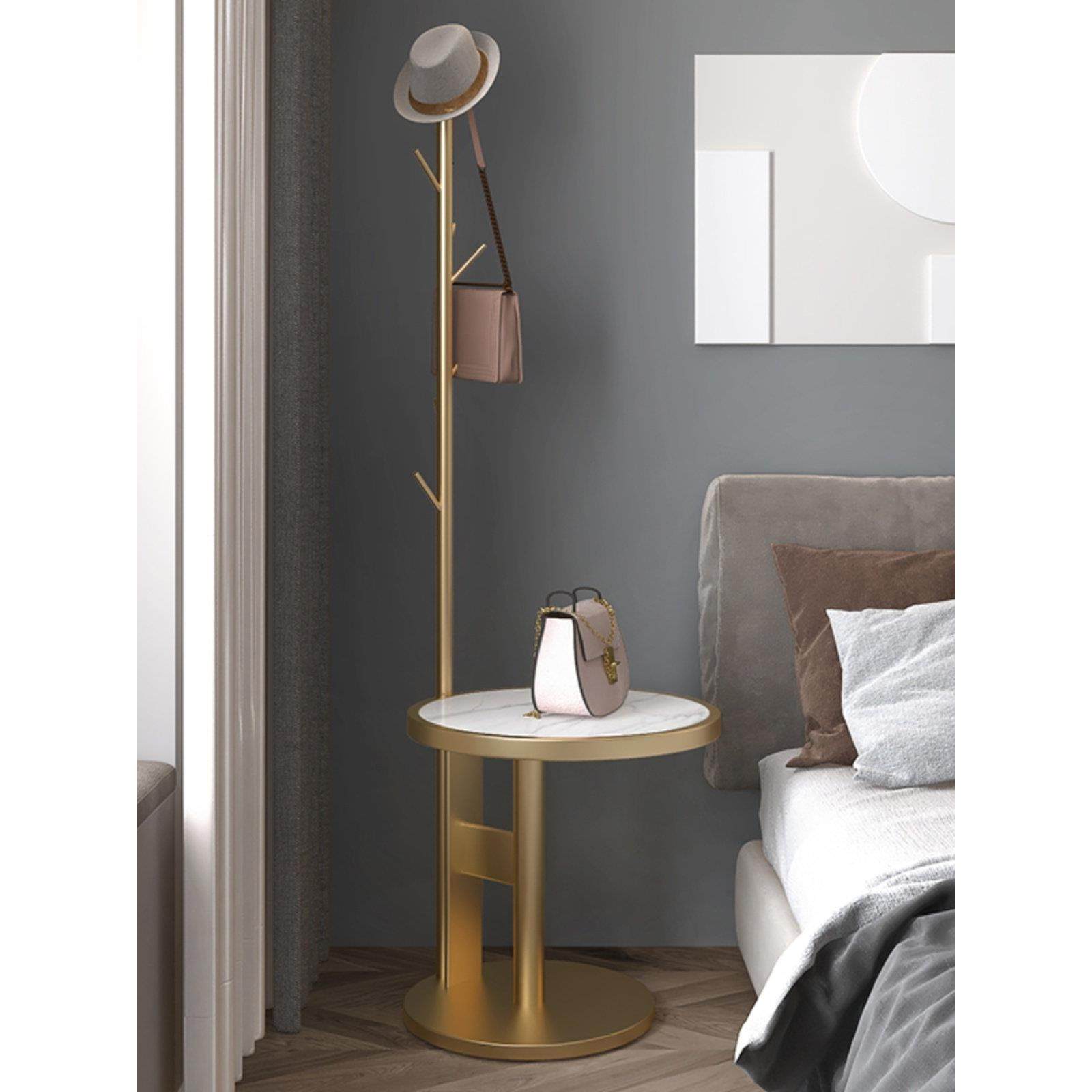 轻型豪华角落石板床头柜衣架集成卧室床头柜边桌衣架地板站立式衣,住宅家具,衣帽架,淘宝优惠券,粉丝福利购,淘宝优惠卷