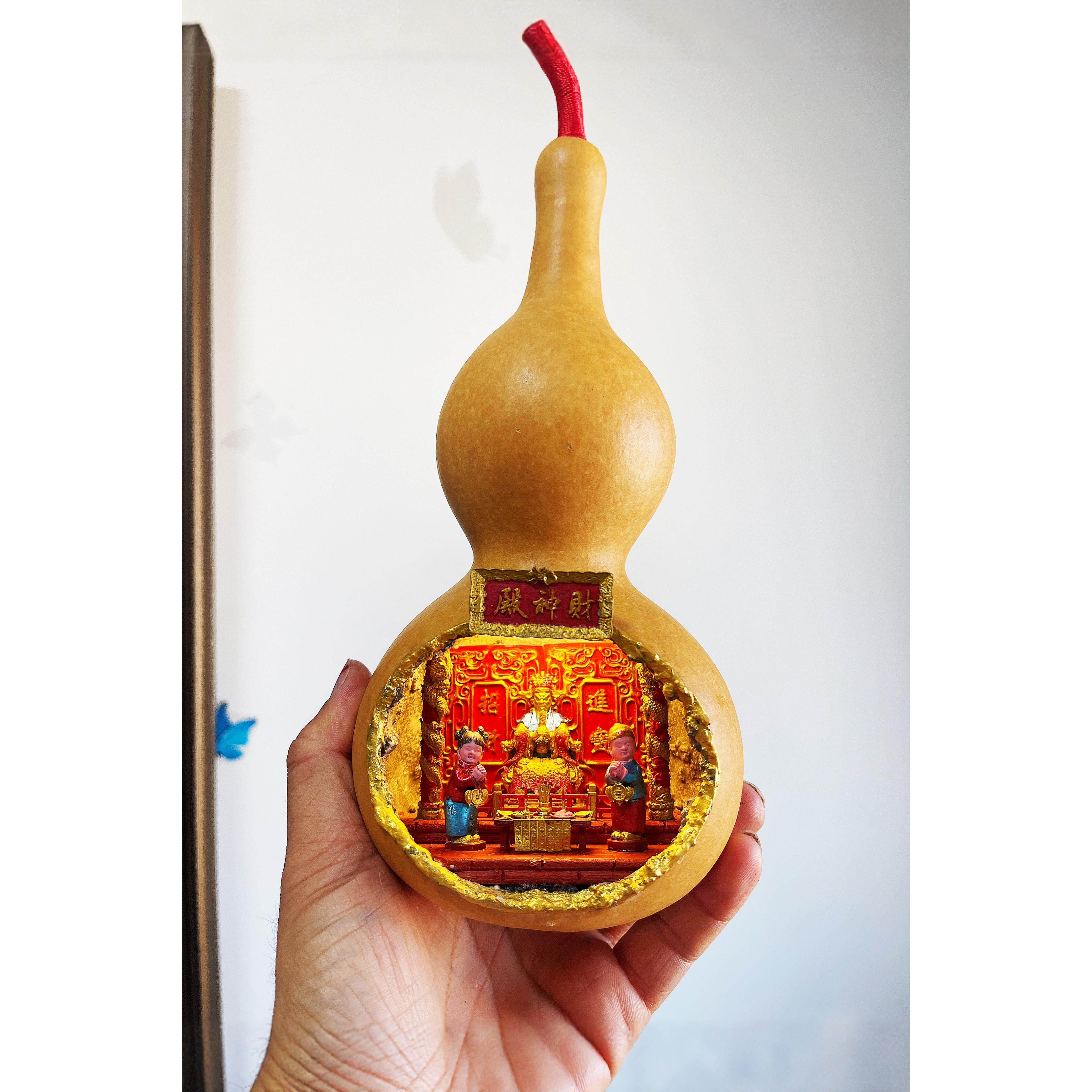 定制款天然葫芦财神殿龙五爷广济龙王微景观摆件招财进宝
