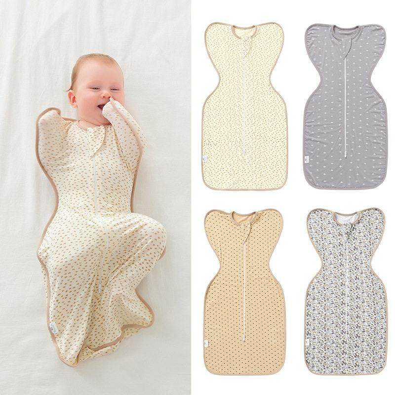 新生儿襁褓夏薄款莫代尔宝宝睡袋防踢被婴儿投降式包巾鸡翅防惊跳