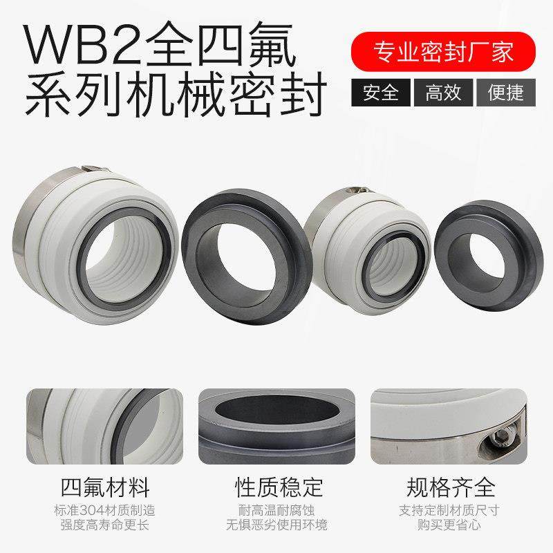 机械密封全四氟耐腐蚀WB2/152-25/30/35/40/45/50/55化工水泵机封