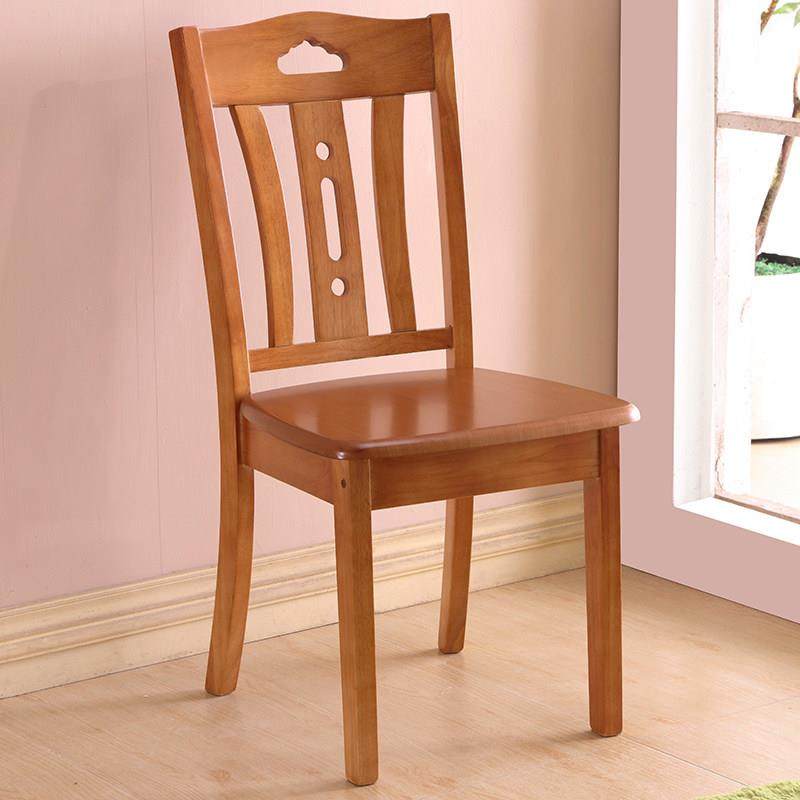 全实木餐椅家用餐桌椅子现代简约中式饭店饭厅加厚木头凳子靠背椅