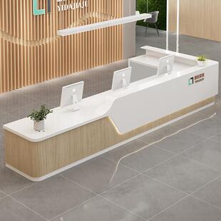 公司前台桌接待台转角收银台烤漆吧台医院导诊台护士站工作台定制