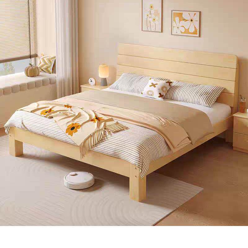 齐昱实木床1.5米双人床简约现代排骨床架1米2单人床床出租房用家