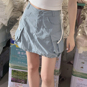 立体口袋 抽绳 裙 水母A字裙 速干工装