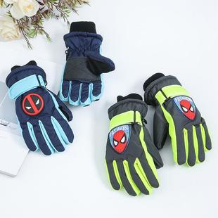 儿滑雪手套户外运SKC05动童绒加厚手手套防水防加风保暖骑行 冬季