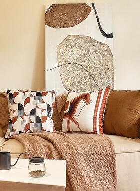 北欧咖色橙色美拉德风抱枕套客厅沙发卧室靠垫靠枕复古居家装饰