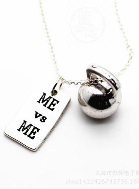 。Fashion jewelry dumbbell barbell Pendant Necklace me vs me