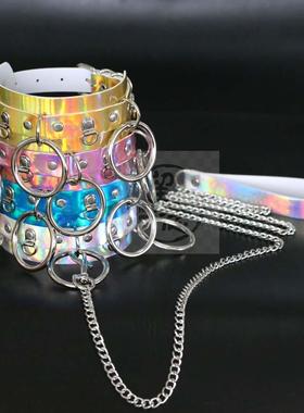 。Alternative adult fun products O-ring laser leather collar