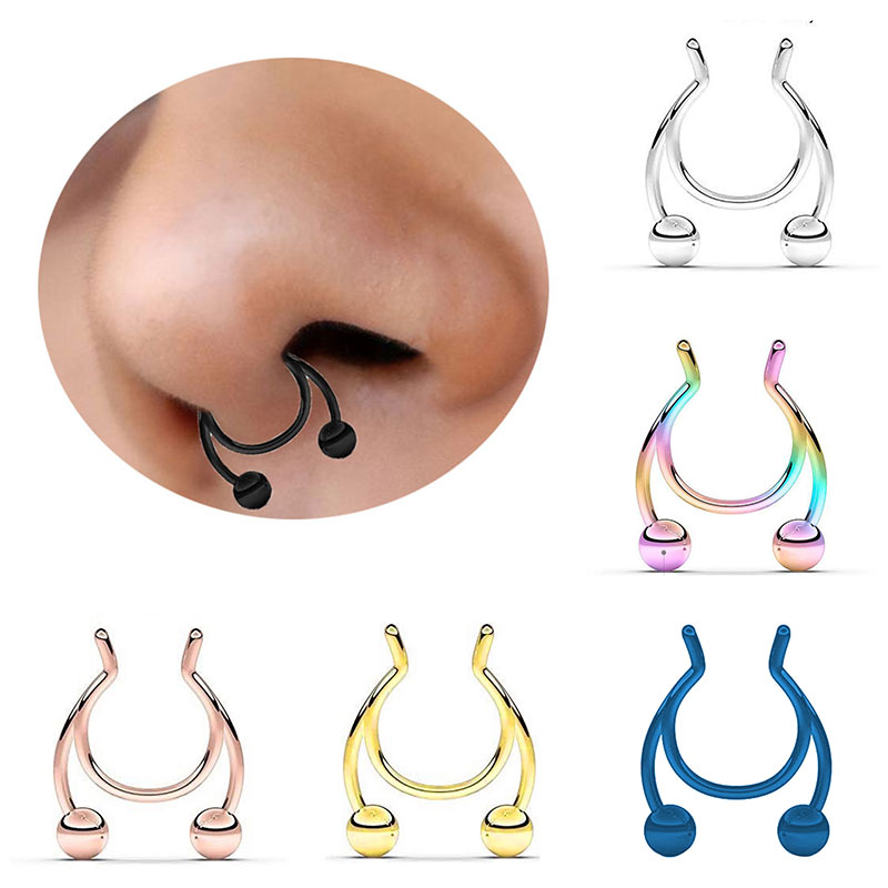 New Nose Ring Reusable Alloy Fake Magnetic False Nose Ring C