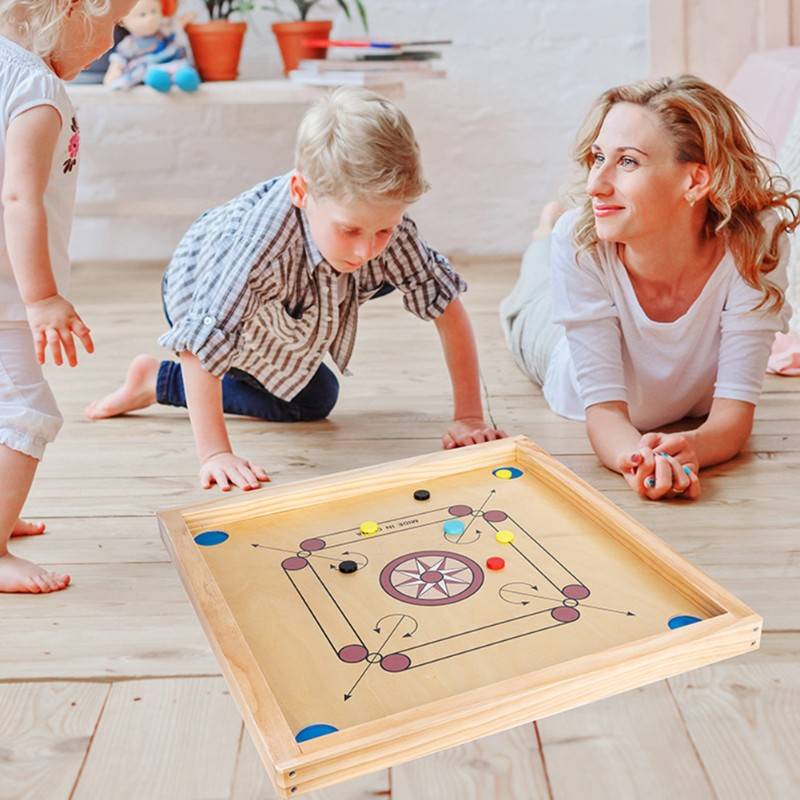 Carrom Board Game Board Round Burr-free Wood Board Two-playe