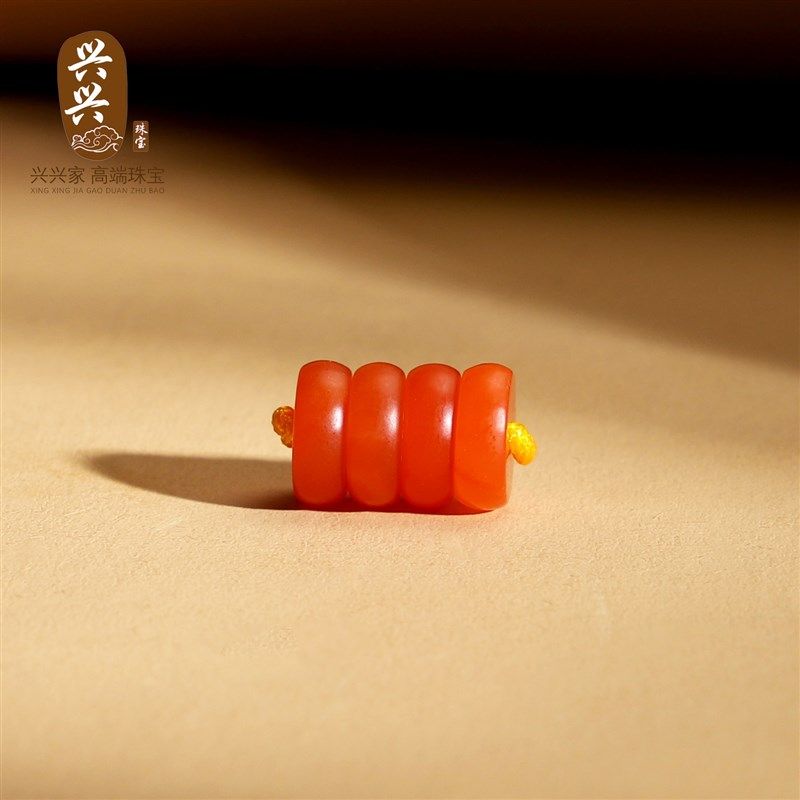 兴兴家 保山南红散珠隔片  手串搭配配饰垫片 原矿柿子红满肉隔珠