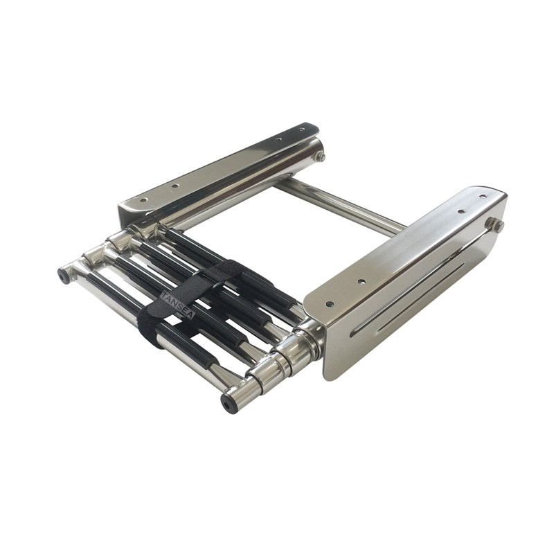 四节不锈钢防滑塞滑轨伸缩下水梯登船折叠梯船尾梯船用五金配件