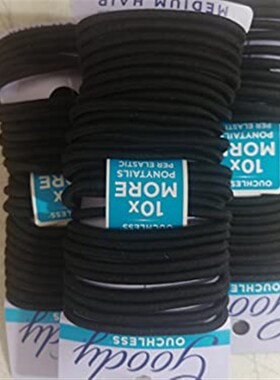 Goody Ouchless No Metal Hair Elastics  Black  4mm  90 Count