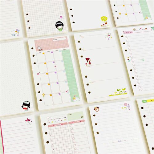 好货45 Sheets Kawaii A5 A6 Loose Leaf Notebook Paper Refill
