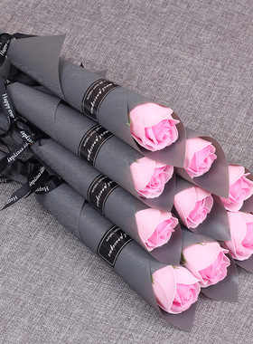 10/5Pcs Soap Rose Bouquet Valentines Day Gift for Fridend We