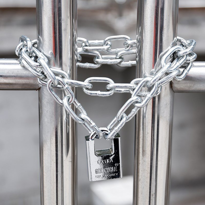 自行车锁连锁防盗锁炼条锁铁炼锁加长锁炼子锁电动车锁登山车摩托