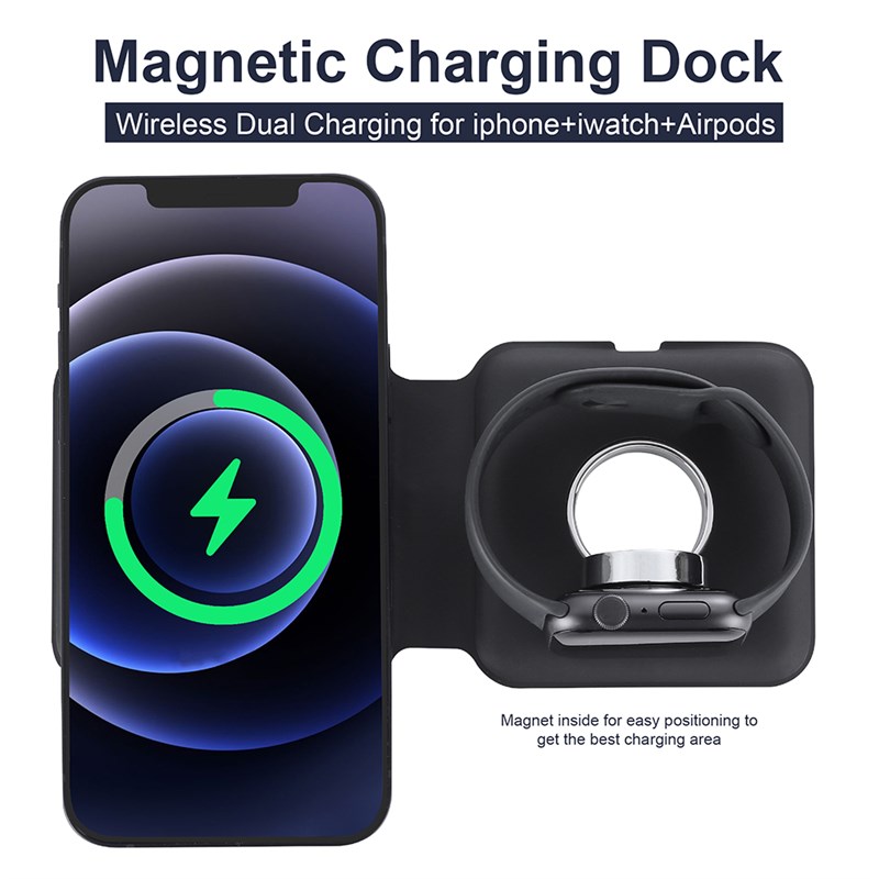 New Version 2 in 1 Foldable Magnetic Dual Wireless Charger D