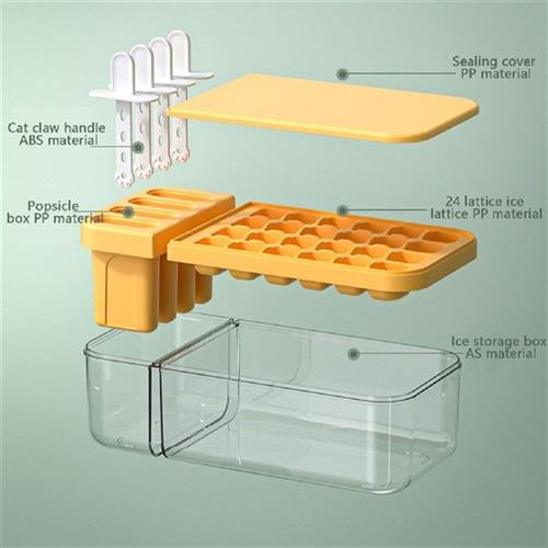 2in1 Ice Cube Tray Doublelayer 24grid Homemade Ice Box