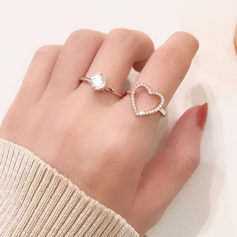 Dual function combination ring opening joker hearts set