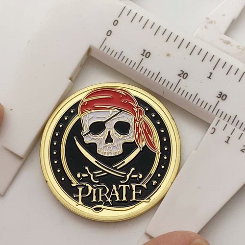 2021 Skull Pirate Ship Gold Treasure Coin Lion of The Sea