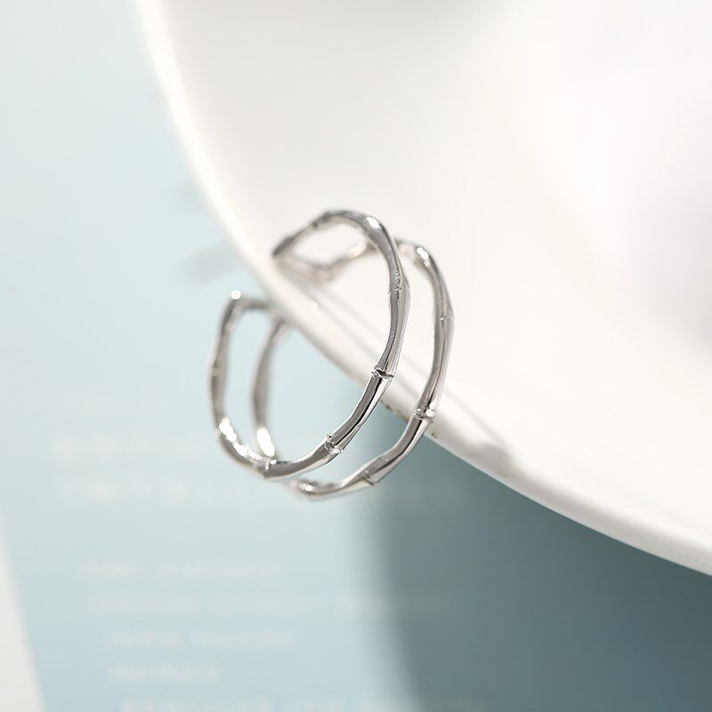 Simple Style Double layer Bamboo Rings Plant Bamboo Opening