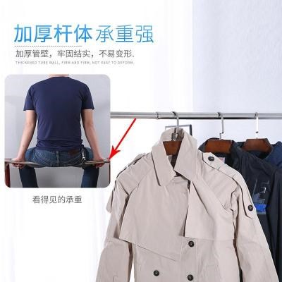 不锈钢衣柜挂衣杆伸缩杆打孔衣橱柜内柜子里的挂衣服晾衣架横杆子