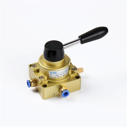 气动开关手动阀气缸三位四通手转阀HV200DB/02/3/4控制换向手扳阀