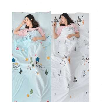 新品新品酒店隔脏睡袋k水洗棉防脏便捷式旅行出T差大人双人信封式