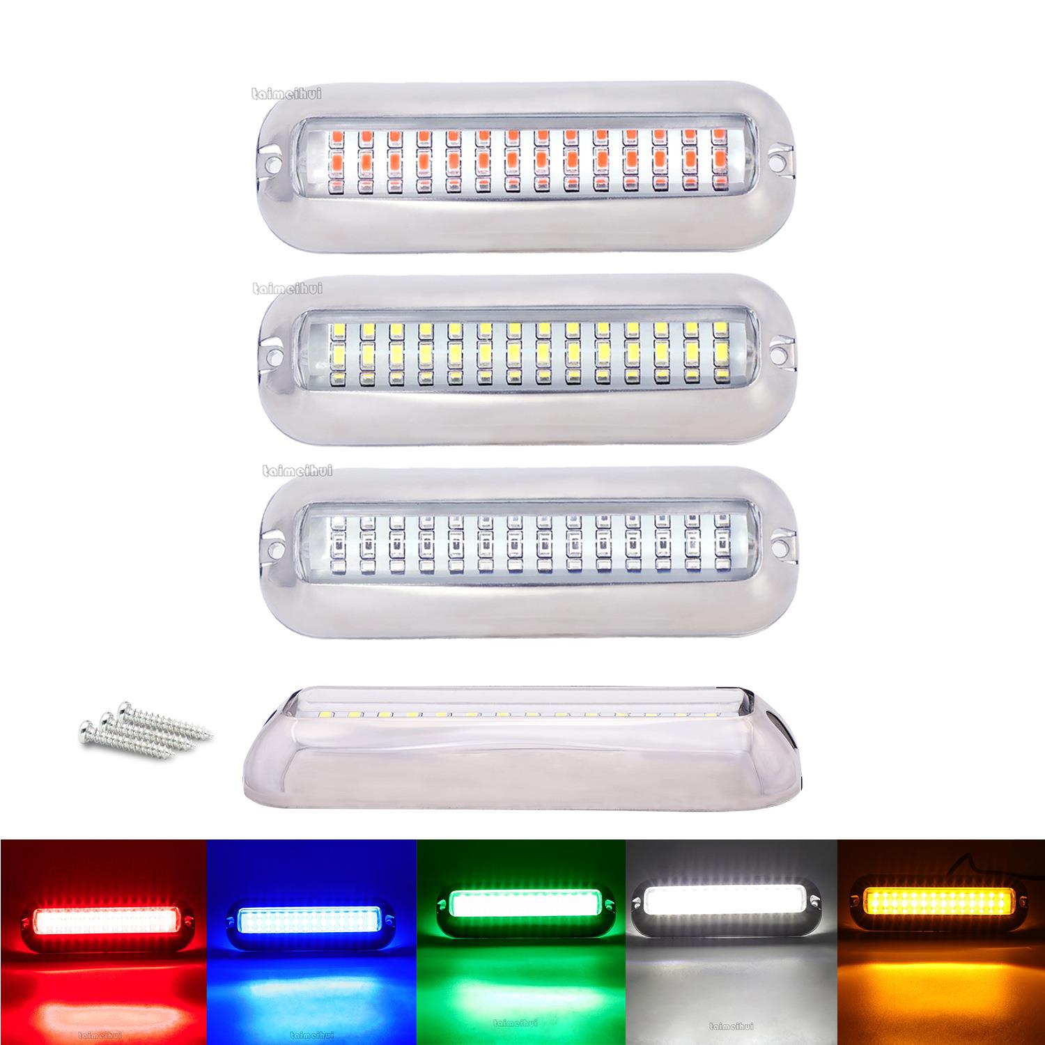 防水42LED船用灯不锈钢42LED水下灯10-30V白光蓝光黄光跨境出口
