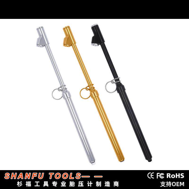 卡车气压笔测压笔胎压尺尺笔式双头金属胎压笔检测不锈钢材质