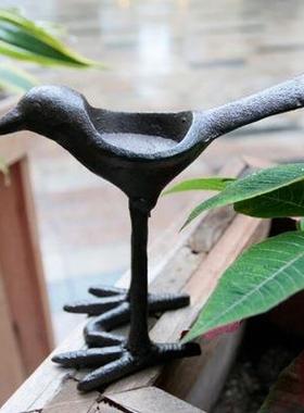 创意金属铸铁烛台 复古怀旧生日礼品礼物铁艺蜡烛台 小鸟高脚烛台