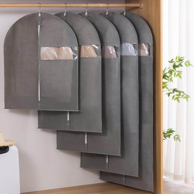跨境无纺布平面衣服罩皮草大衣可视窗保护罩服装防尘收纳袋