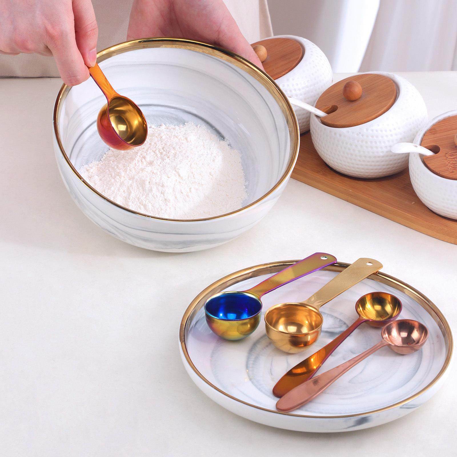 304不锈钢单头匙调料量勺 5ml20ml烘焙取粉调味勺 家用奶粉咖啡勺