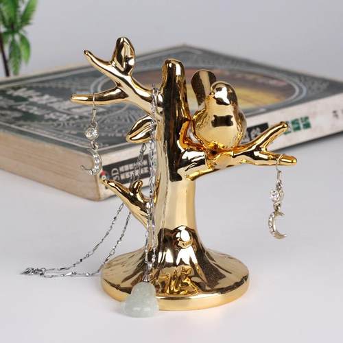 欧式外贸陶瓷首饰盘动物电镀工艺品创意卧室桌面收纳摆件戒指托架