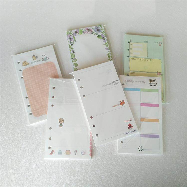 厂家直销 彩色替芯6孔 A5A6A7通用活页内芯 活页替芯