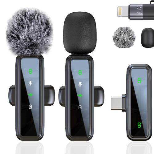 新款私模J81领夹式麦克风智能降噪话筒音麦J82三合一无线领夹麦