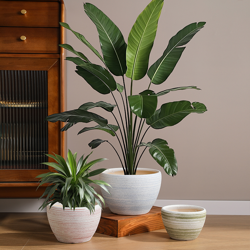 轻奢透气粗釉盆身陶瓷花盆