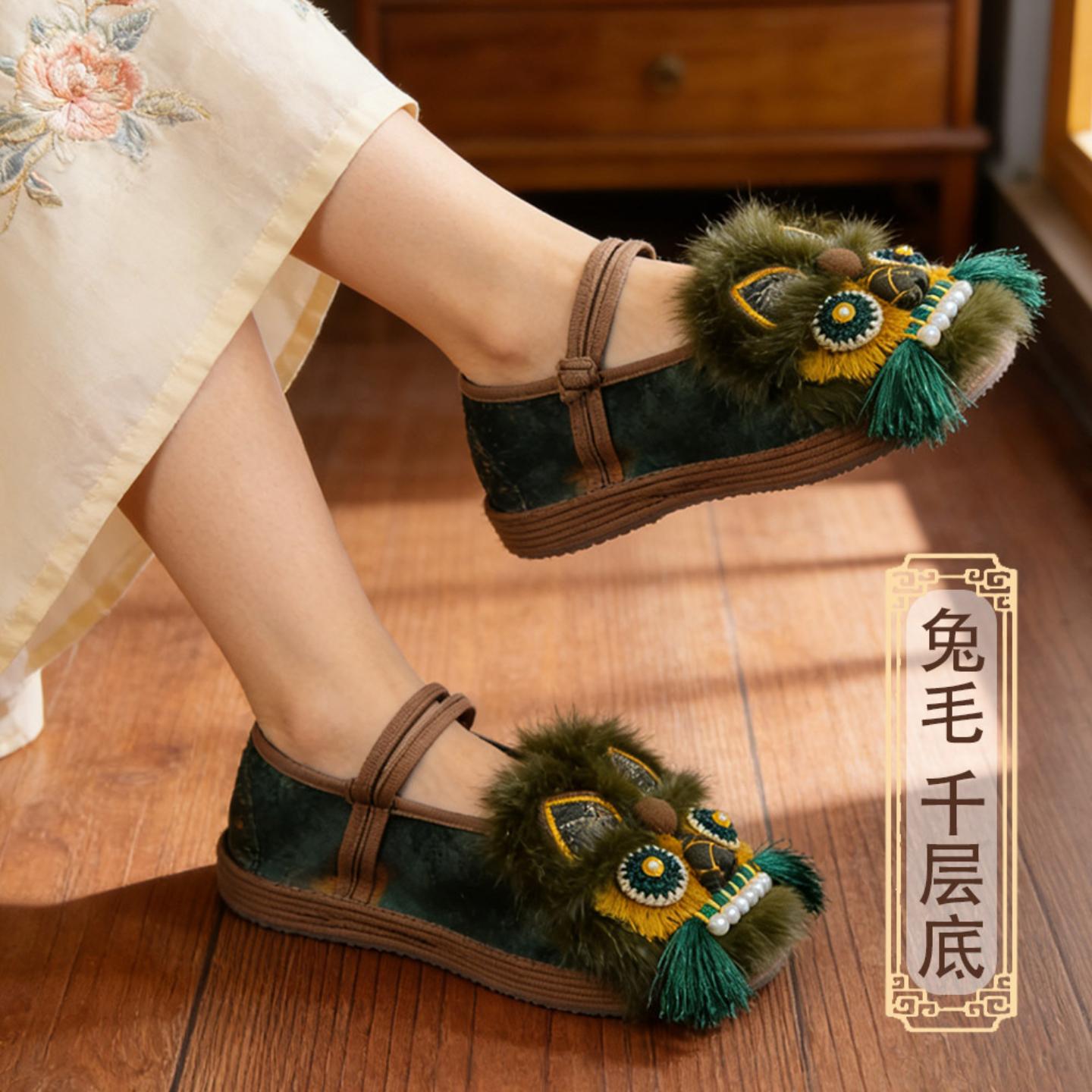 虎头鞋女成人春夏千层底居家
