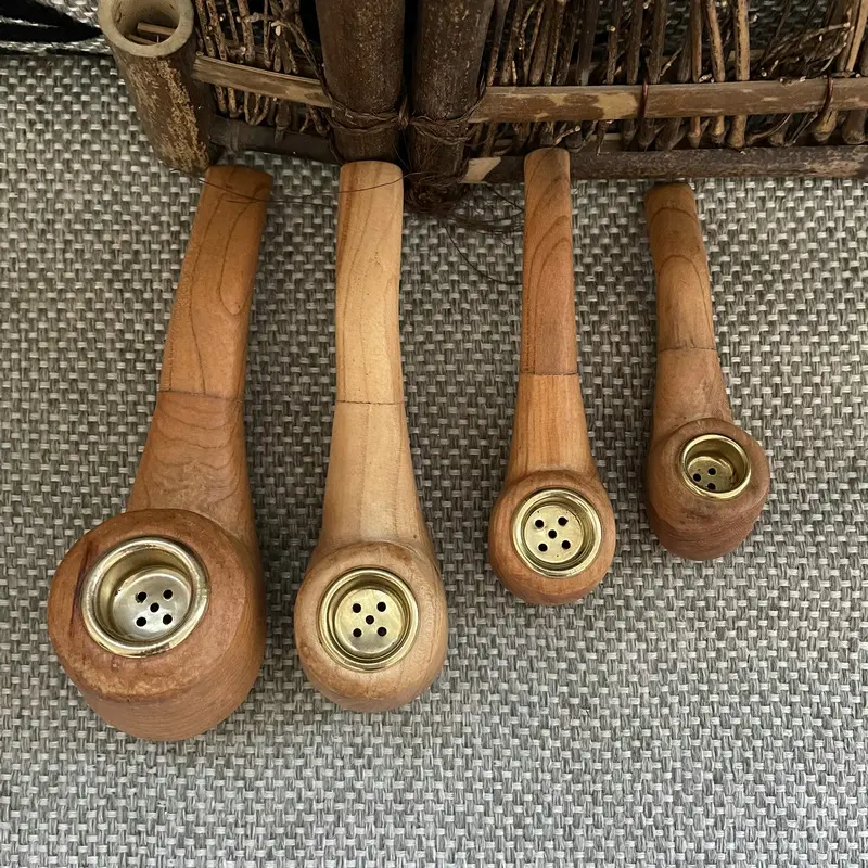 雕刻过滤烟斗弯式铜烟锅过滤型