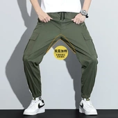 加裆2024新款 耐磨宽松束脚工作服裤 子透气弹力多兜工装 男工作裤 裤