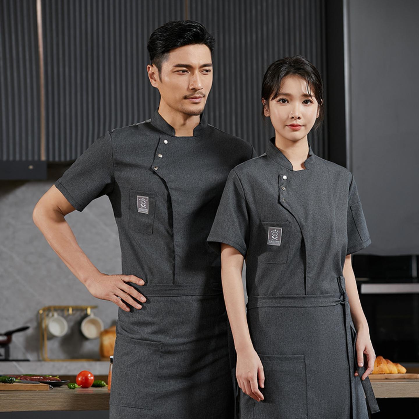 工作服定制夏季薄款男女厨师服