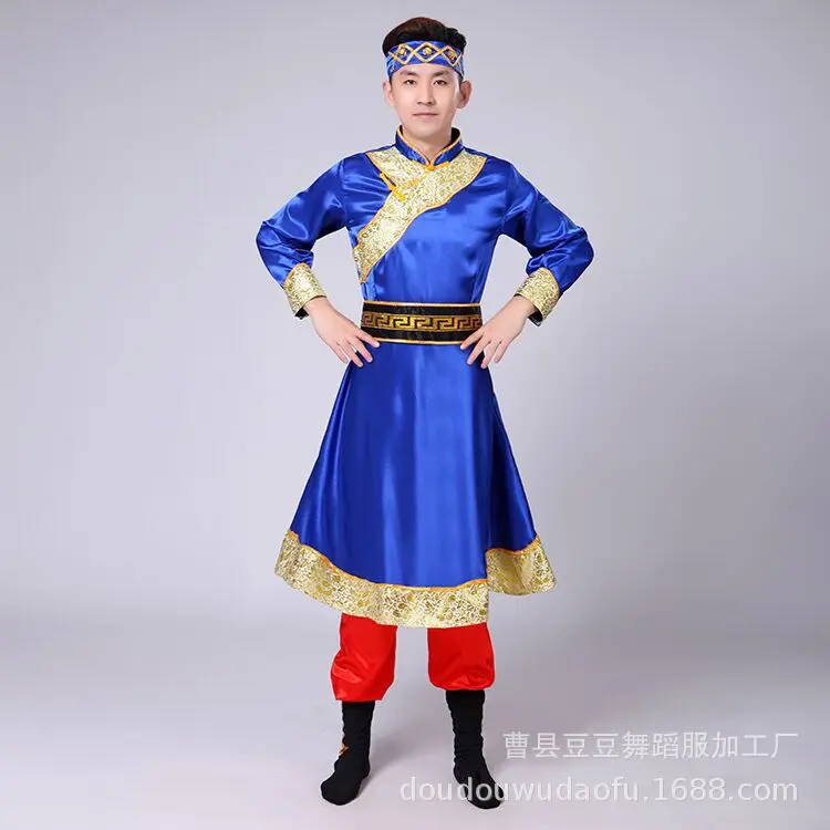 2018新款蒙古舞蹈服少数民族蒙古演出服成人男装 支持一件现货