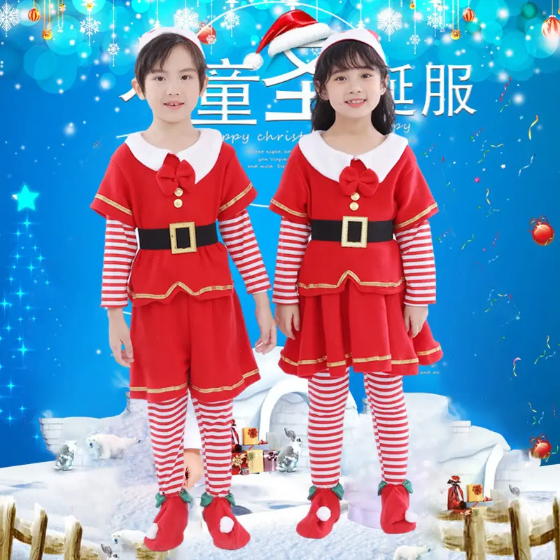 圣诞节服装儿童新款欧美亲子红色