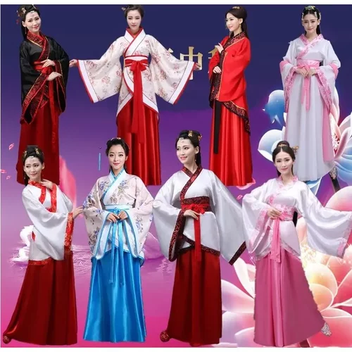 古装女唐装汉服正规双绕曲裾