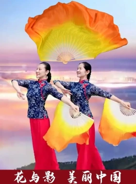 花与影美丽中国广场舞跳舞扇子