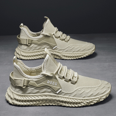 品牌轻奢飞织透气椰子鞋男款2025年夏季新款休闲运动鞋网面潮流鞋