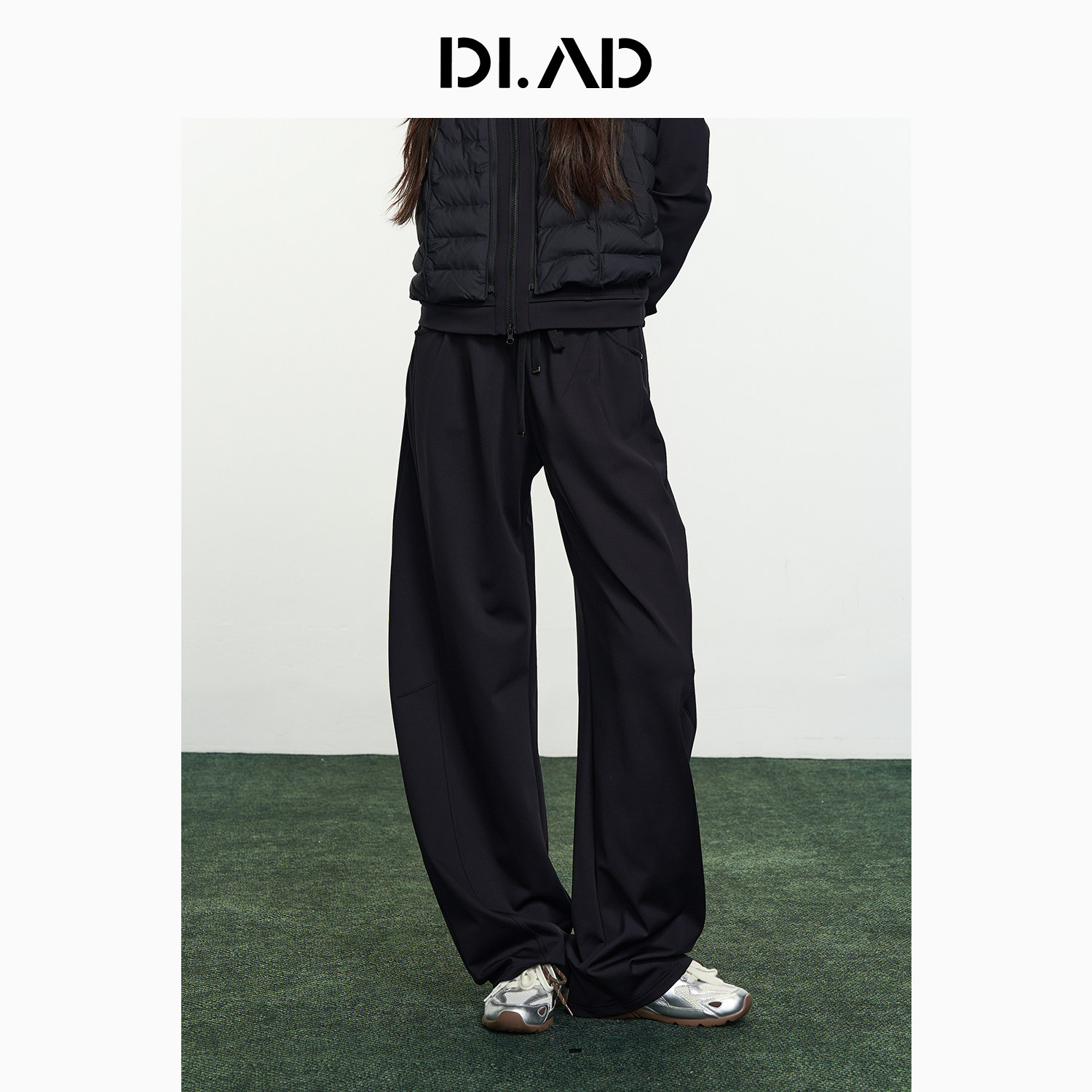 DI.AD 26冬季新款垂感分割长裤宽松休闲裤子女DD614225K0-1