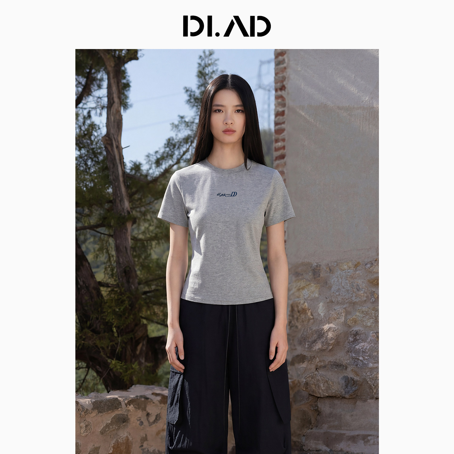 DI.AD 26夏新款经典百搭上衣打底短袖T恤女DB612059T2