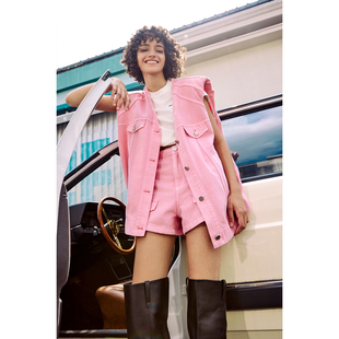 DI.AD 2025年春季新款丹宁主义V领休闲百搭牛仔马甲女DA531317W3