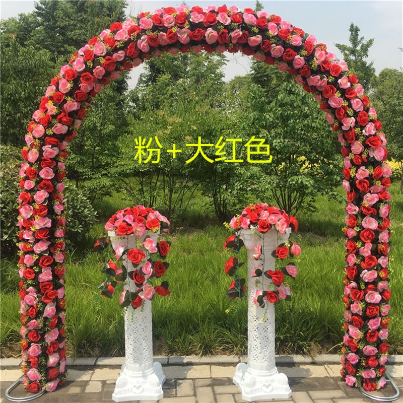 婚庆花门绢花拱门开业拱门花架结婚礼花拱门装饰活动拱门全花花门